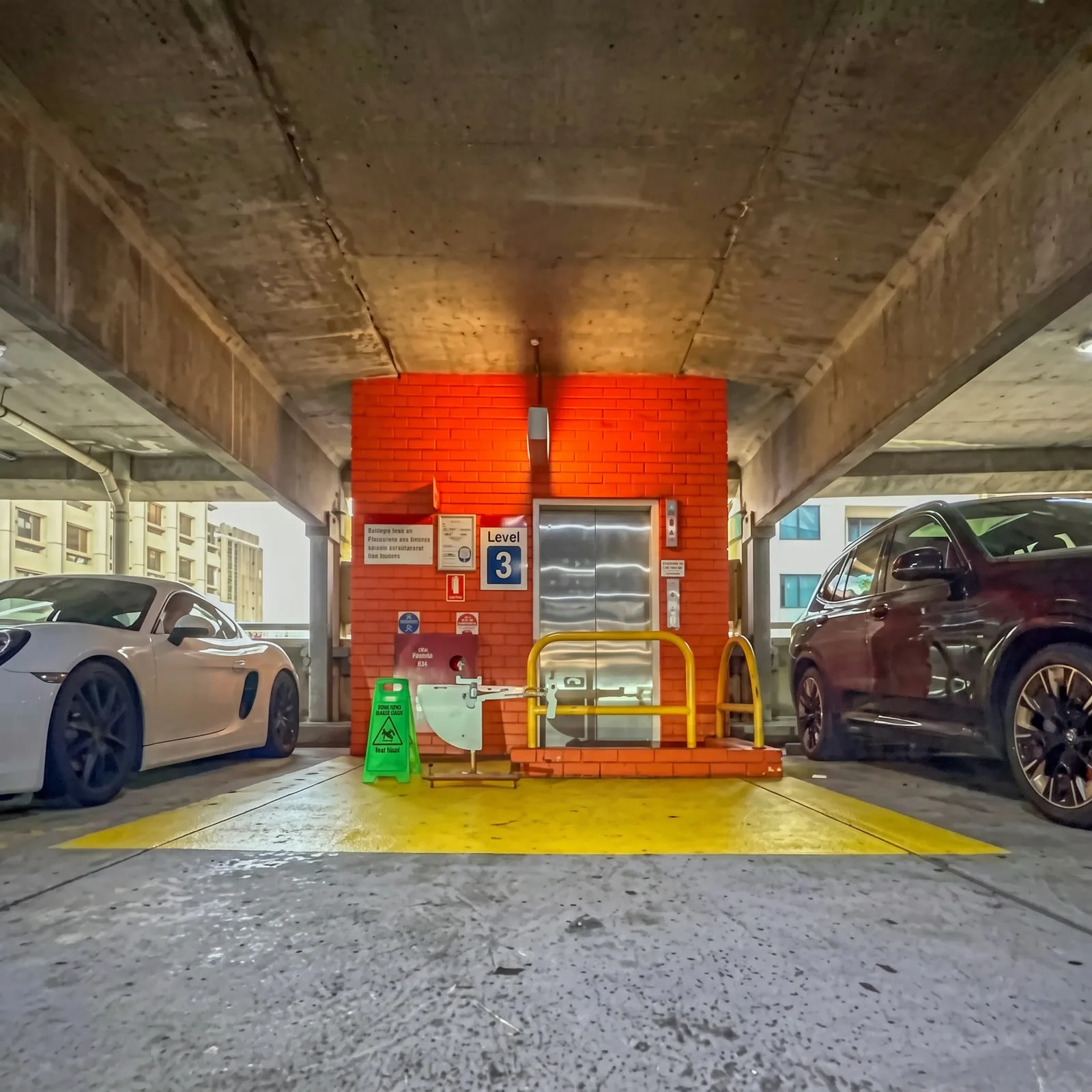 Common area car park travel path being tested